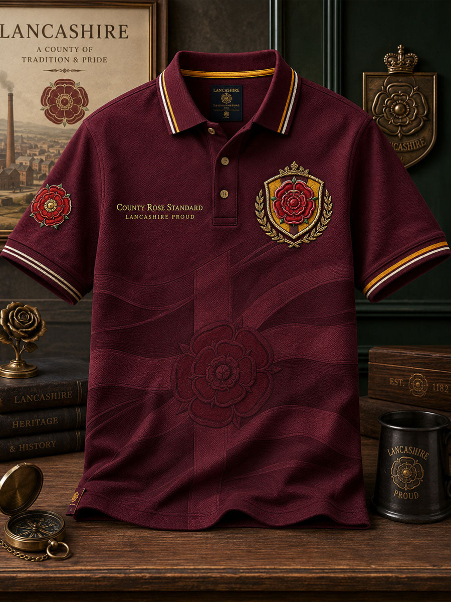 Unisex England Lancashire Day Red Roses Art Printed Casual Tops