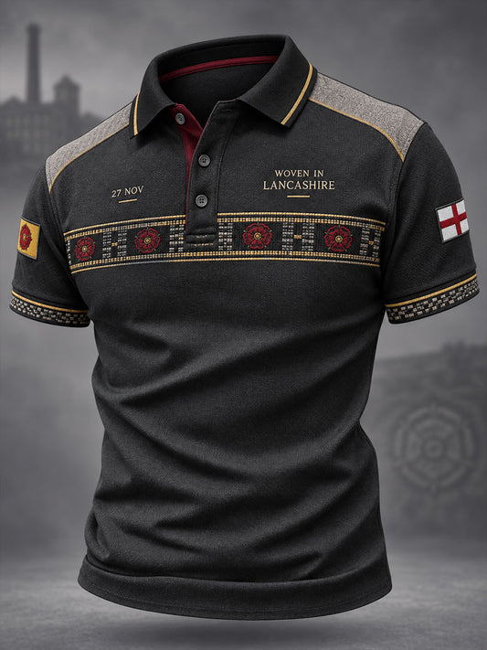Men's England Lancashire Day Red Roses Art Printed Casual Tops