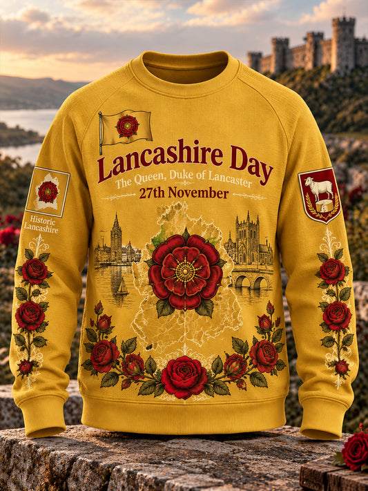 Men's UK Lancashire Day Waffle Long-Sleeve Sweatshirt