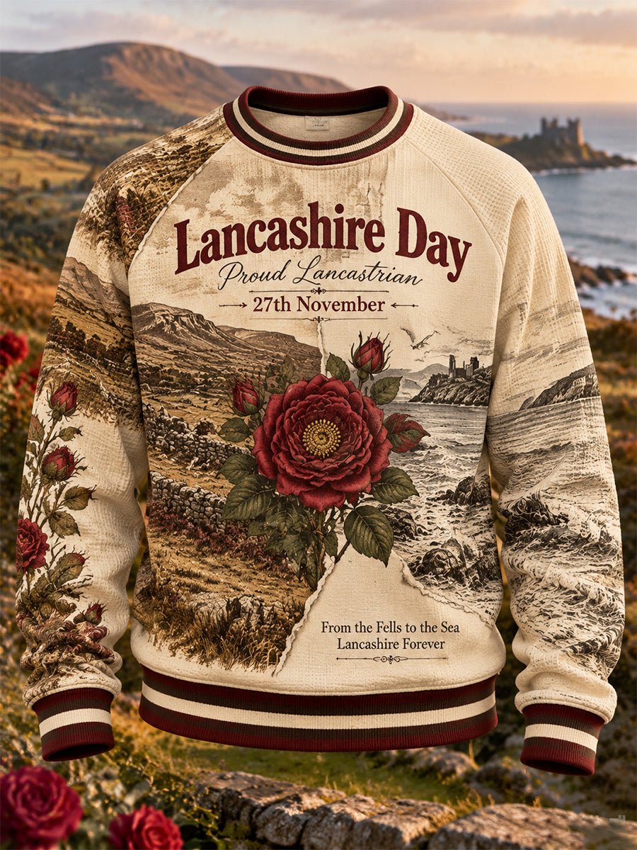 Men's UK Lancashire Day Waffle Long-Sleeve Sweatshirt