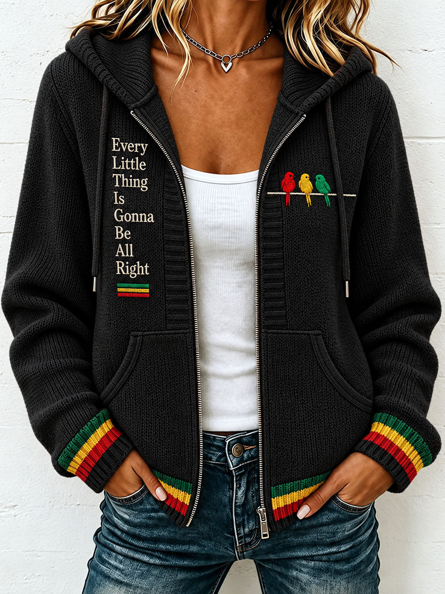 Women's Every Little Thing Is Gonna Be All Right Knit Cardigan