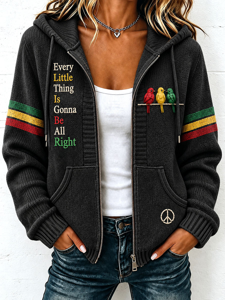 Women's Every Little Thing Is Gonna Be All Right Knit Cardigan