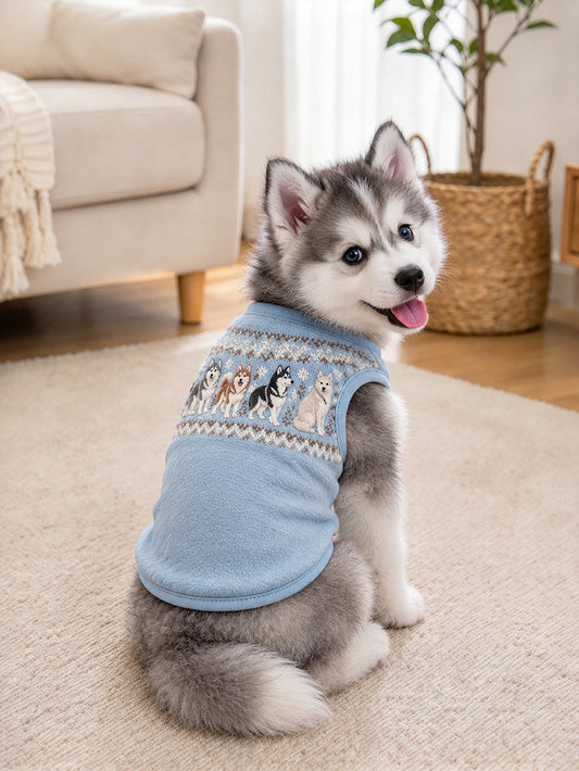 Siberian Husky Pattern Design Pet Sleeveless Vest
