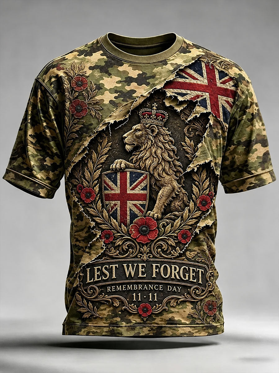 Men's Lest We Forget Print  T-shirt