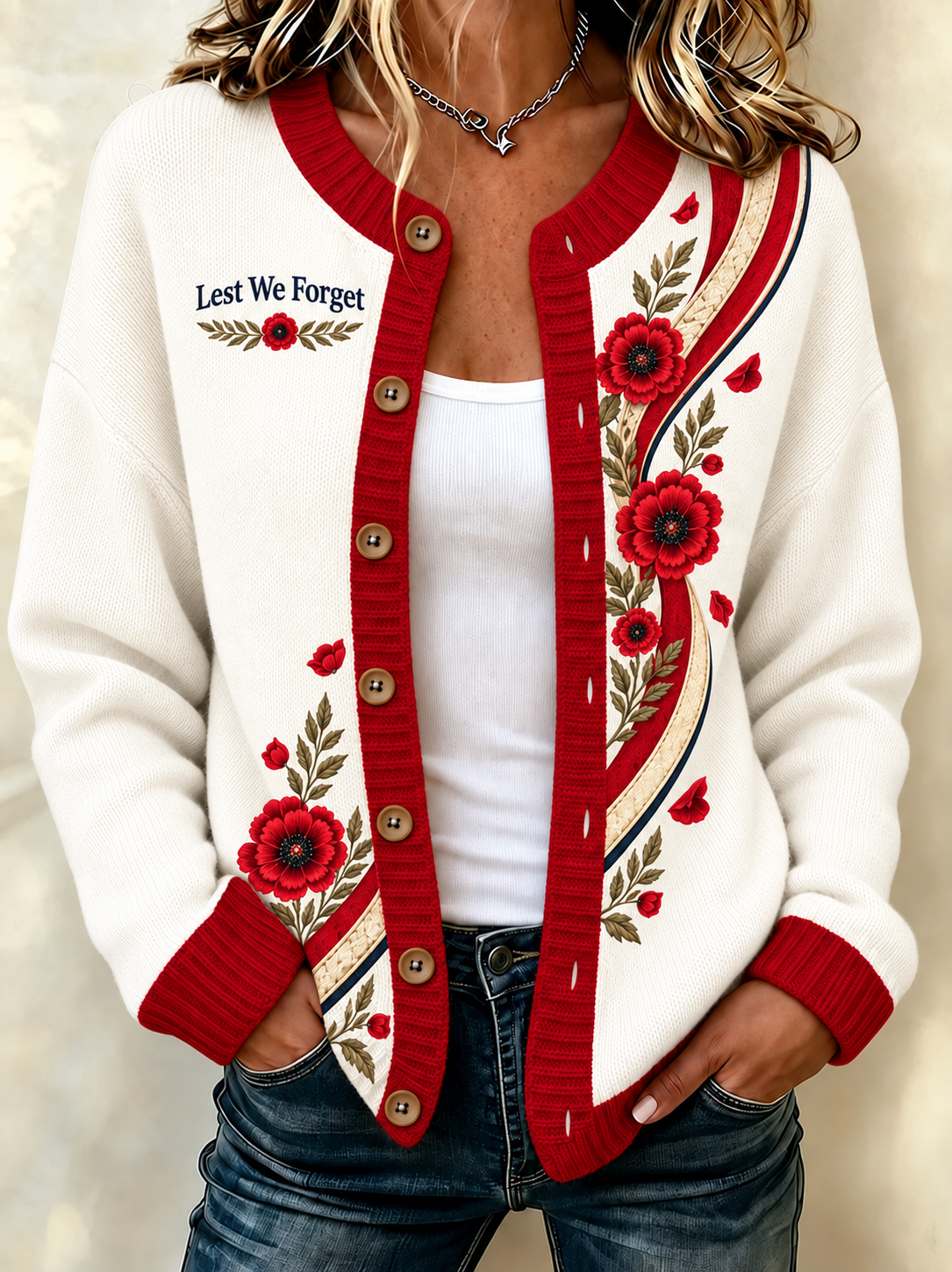 women's Remembrance Day Cardigan