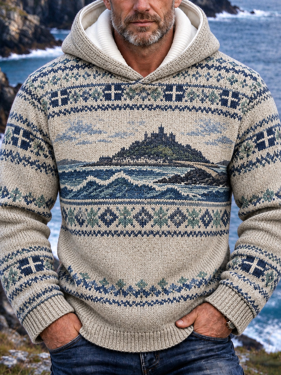 Men's Cornwall Art Print Hoodie