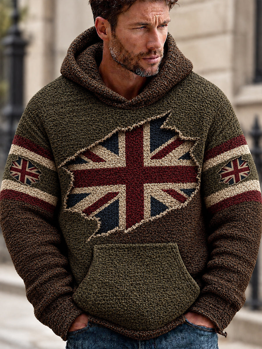 Men's UK Flag Print Casual Hoodie
