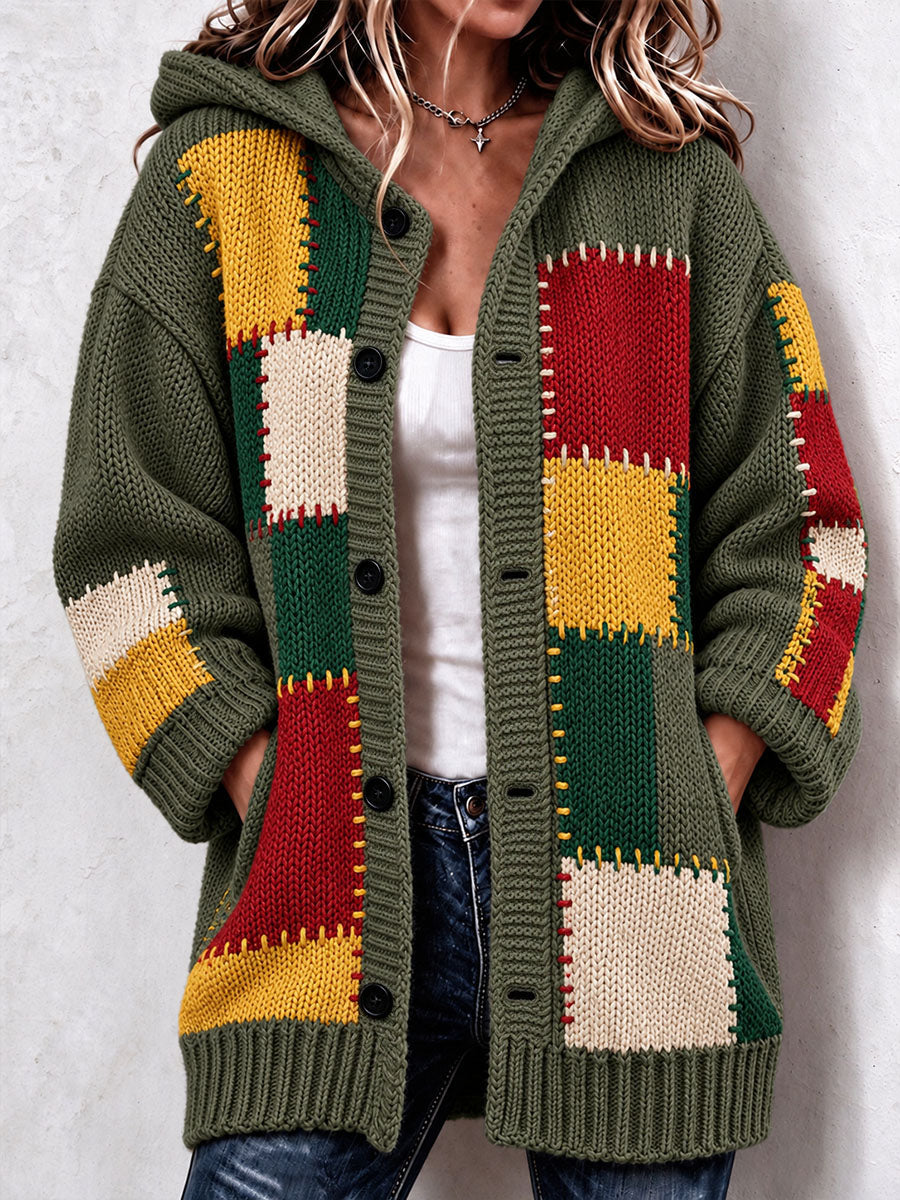 Women's Reggae Inspired Cozy Knit Hooded Cardigan