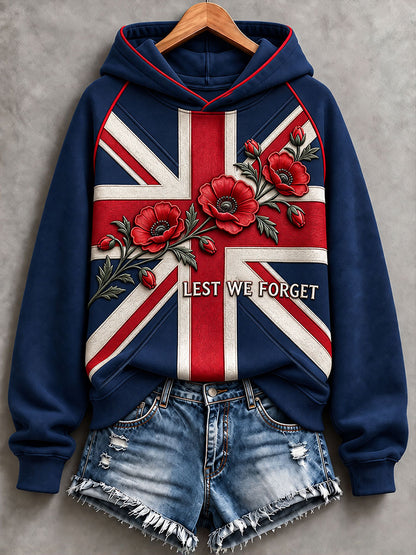 Women's Lest We Forget Print Hoodies