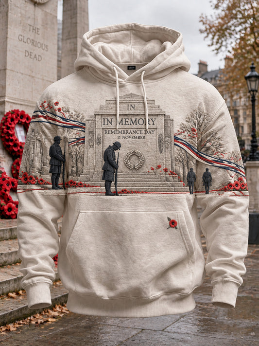 Men's British Remembrance Day Printed Hoodie