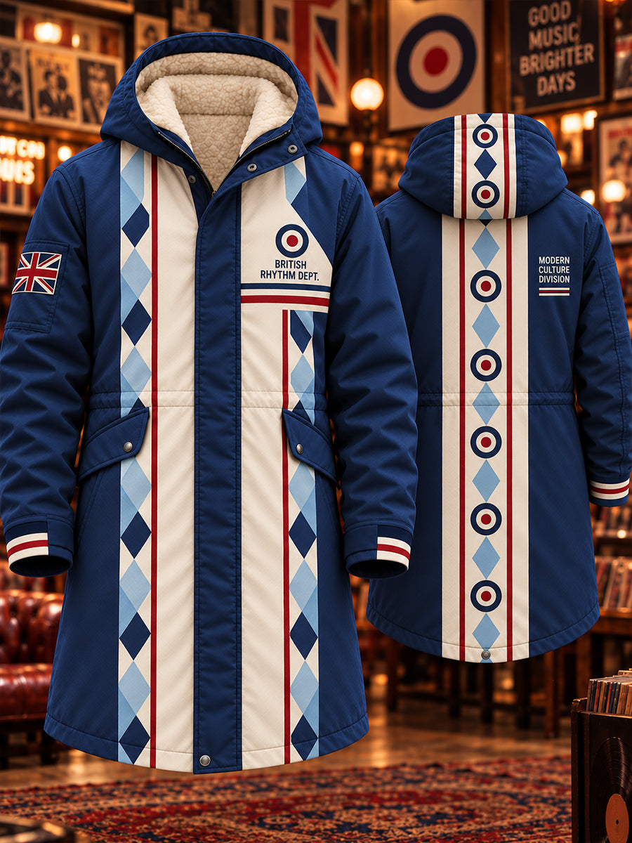 Men's Paul Weller Mod Culture Printed Hooded Long Coat