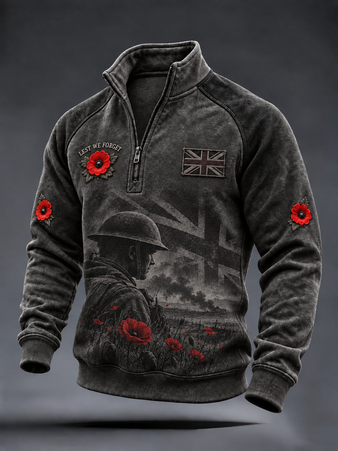 Men's Remembrance Day Lest We Forget Printed Sweatshirt