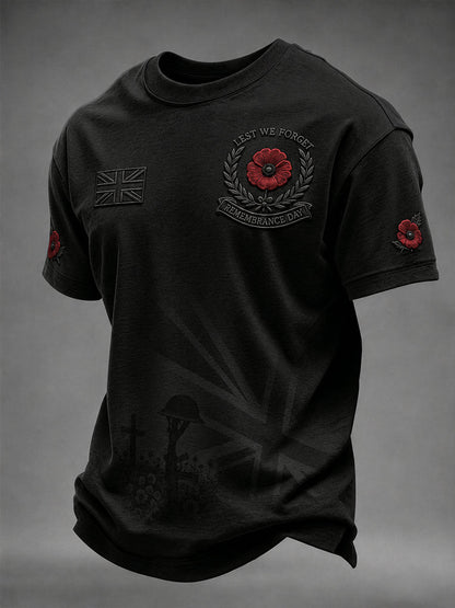 Men's Lest We Forget Printed Short Sleeves T-shirt