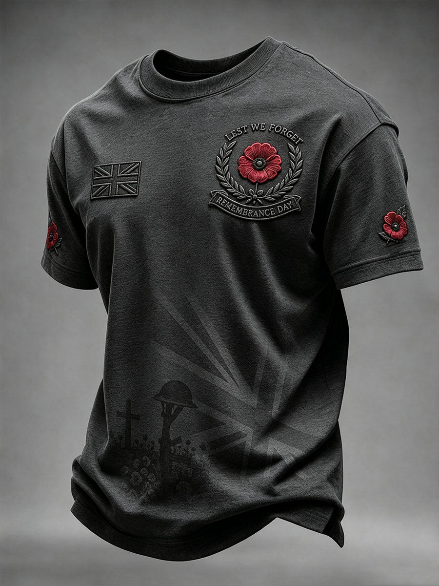 Men's Lest We Forget Printed Short Sleeves T-shirt