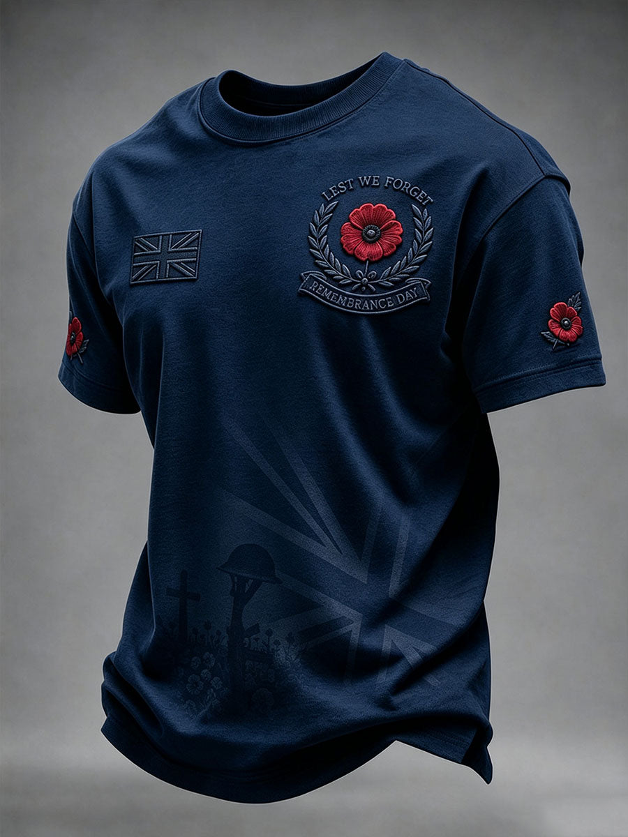 Men's Lest We Forget Printed Short Sleeves T-shirt