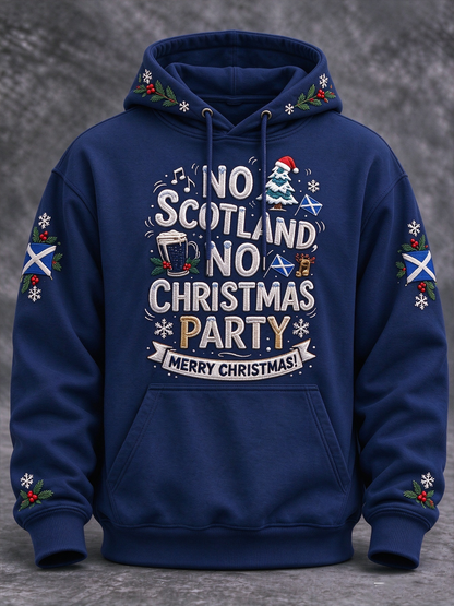 Men's Scottish Christmas Printed Hoodie with Pockets