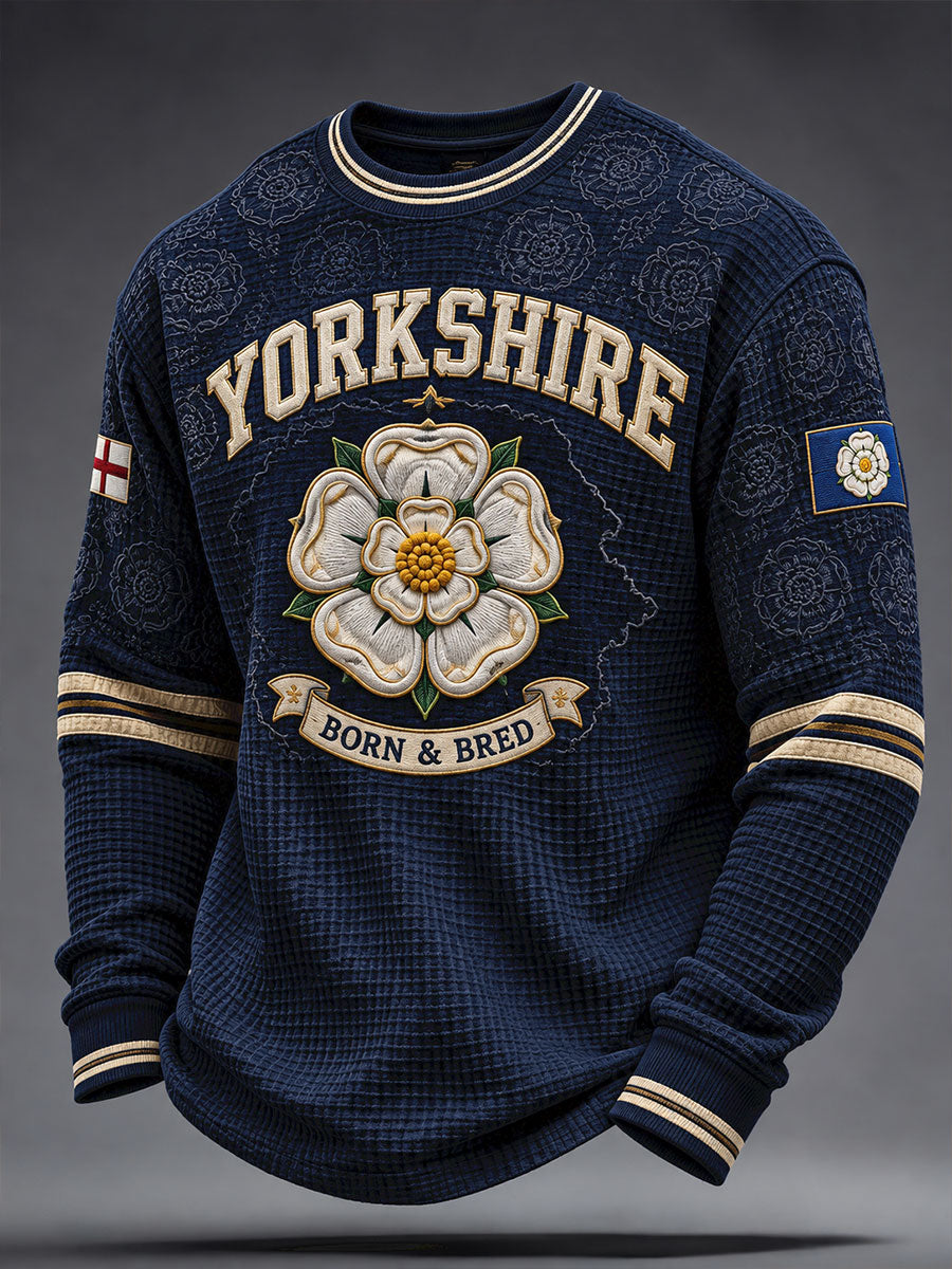Men's England Yorkshire Art Printed Waffle Sweatshirt