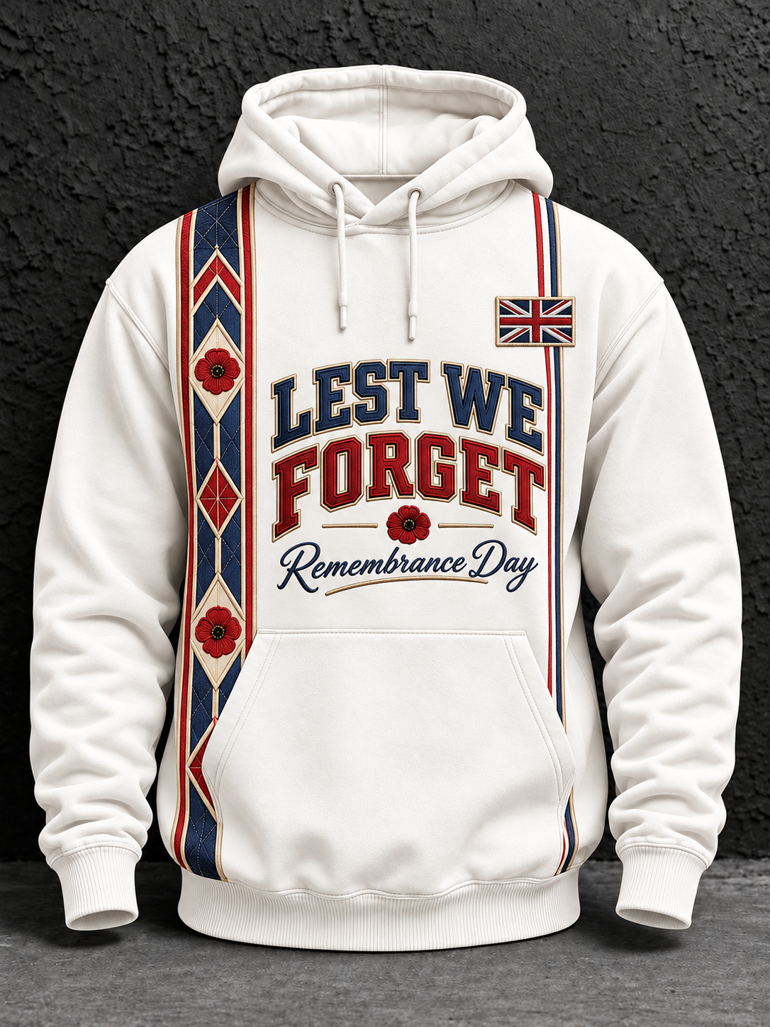 Men's Remembrance Day Oversized Drop-Shoulder Hoodie With Pockets