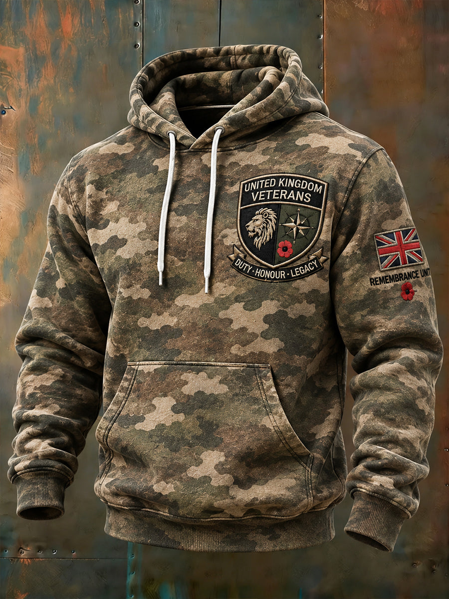 Men's Remembrance Day Graphic Print Hoodie