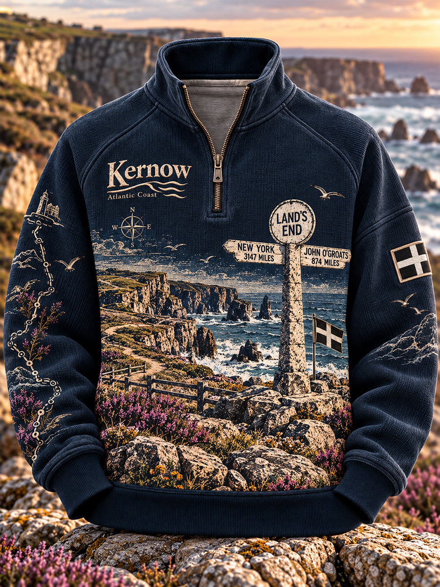 Men's UK Cornwall Half-Zip Stand Collar Sweatshirt