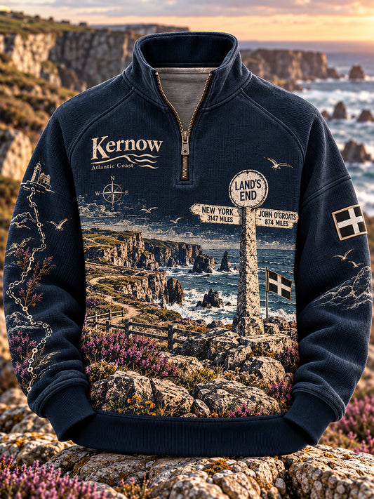 Men's UK Cornwall Half-Zip Stand Collar Sweatshirt