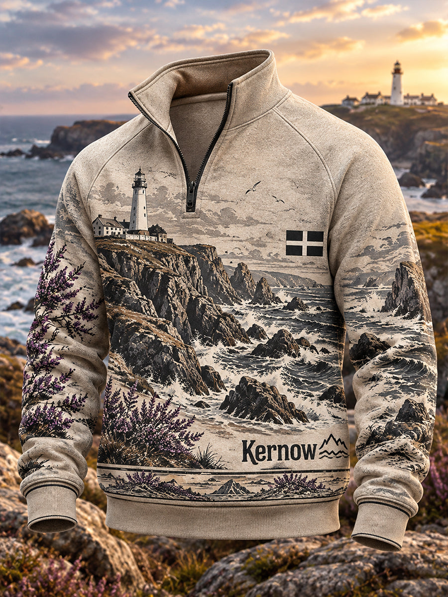 Men's UK Cornwall Half-Zip Stand Collar Sweatshirt
