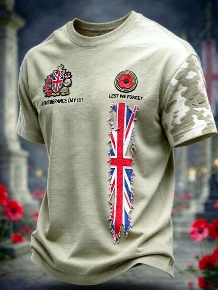 Men's Remembrance Day Lest We Forget Short Sleeves T-shirt
