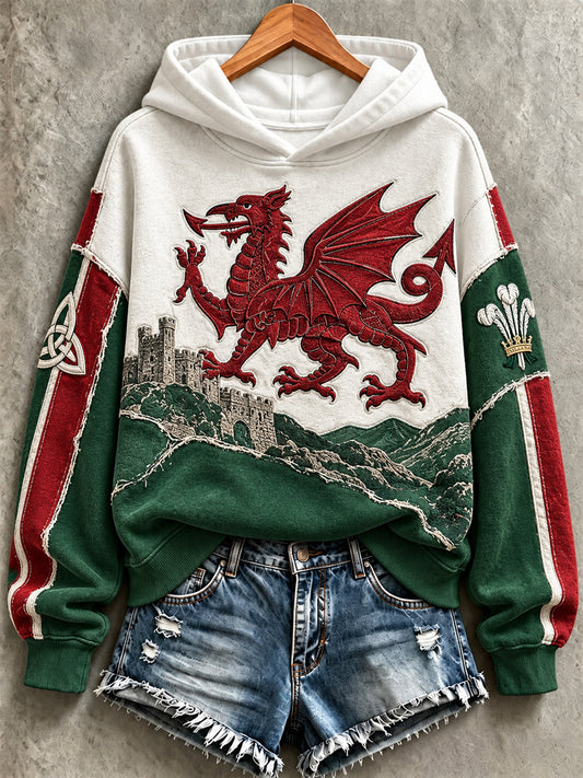 Women's Welsh Dragon Print Sweatshirt