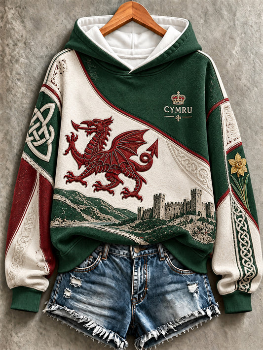 Women's Welsh Dragon Print Sweatshirt