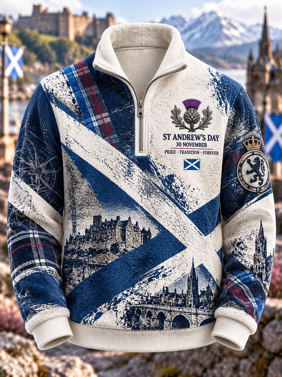 Men's Scottish St Andrew's Day Printed Flannel Top