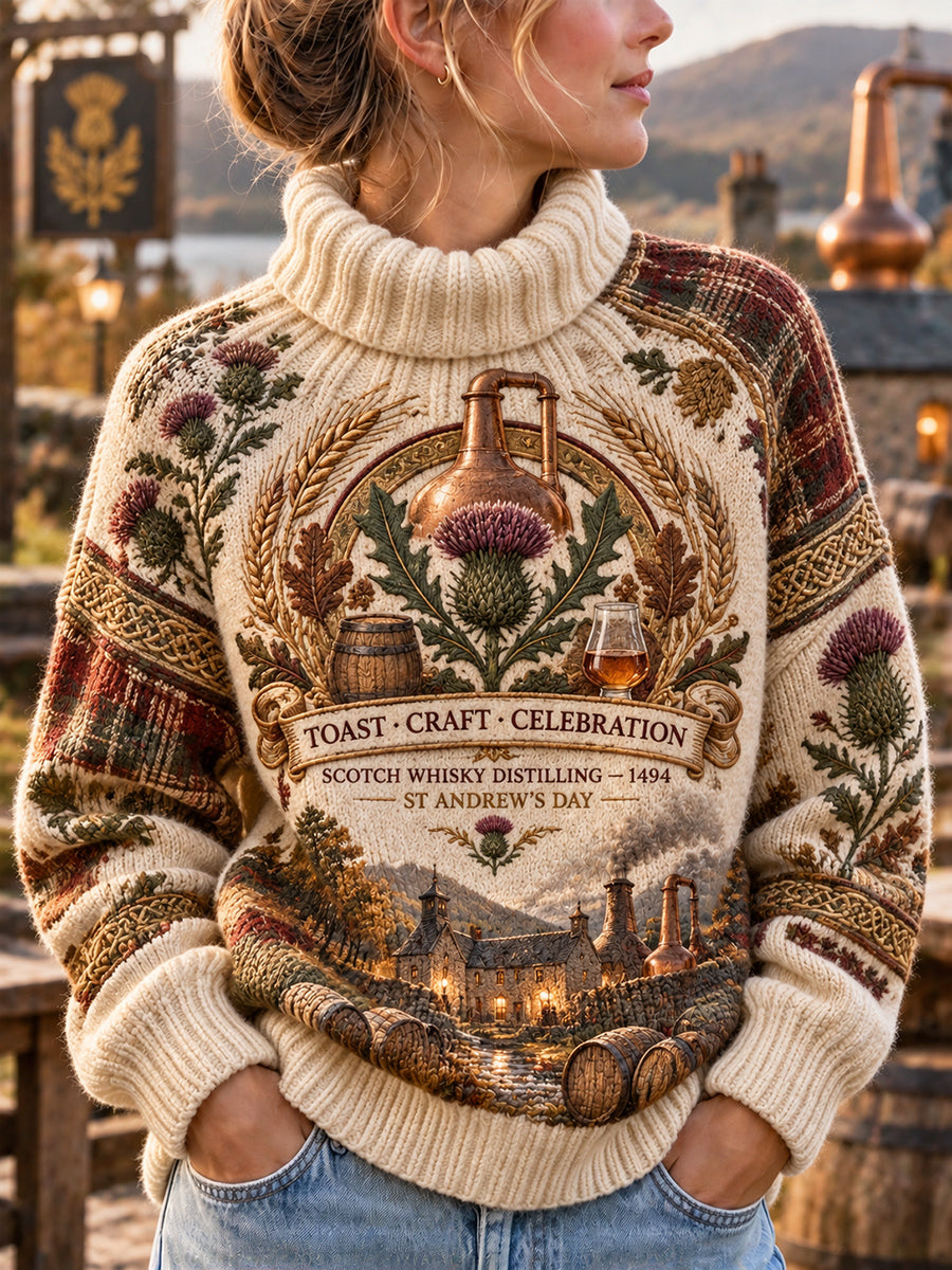 Women's Scottish St Andrew's Day Printed Imitation Sweater