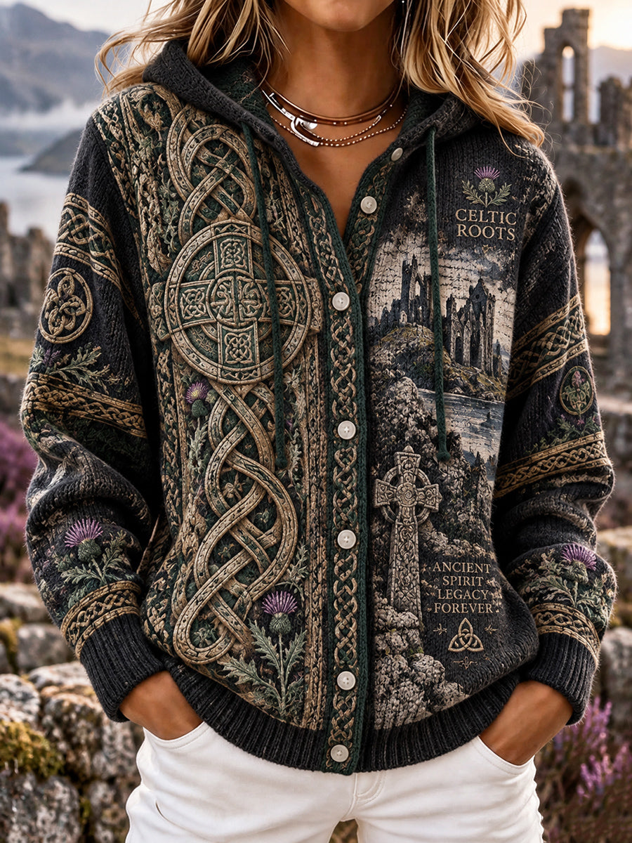 Women's Scottish St Andrew's Day Printed Knitted Coat