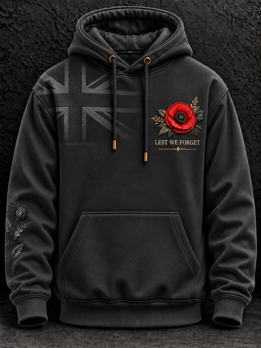 Men's Remembrance Day Oversized Drop-Shoulder Hoodie With Pockets