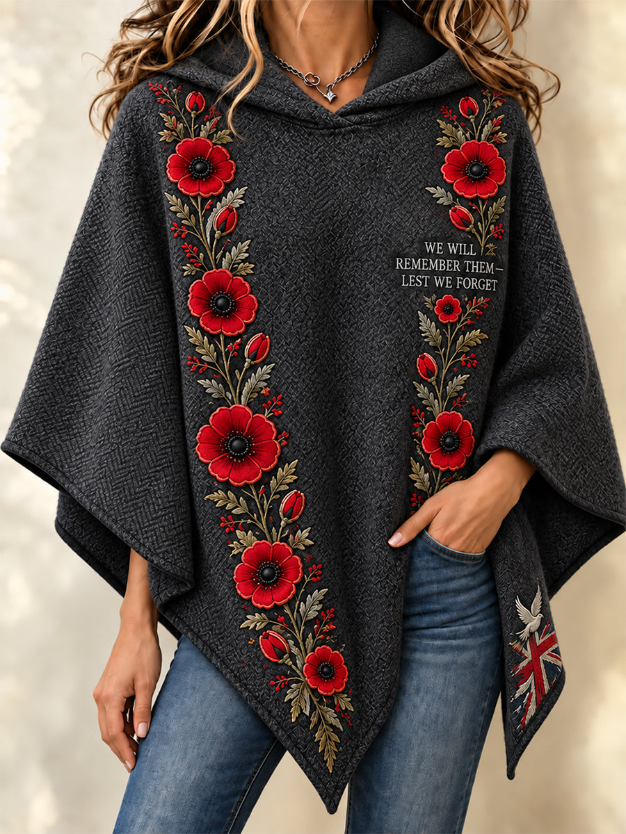 Women's Remembrance Day Lest We Forget Cape Sweater