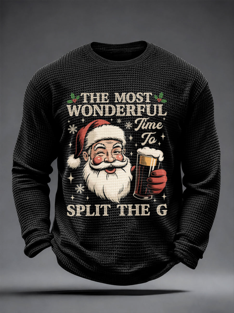 Men's Irish Christmas Waffle Long Sleeve T-Shirt