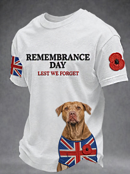 Men's Remembrance Day Lest We Forget Black T-shirt