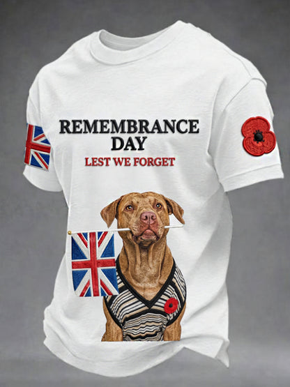 Men's Remembrance Day Lest We Forget Black T-shirt