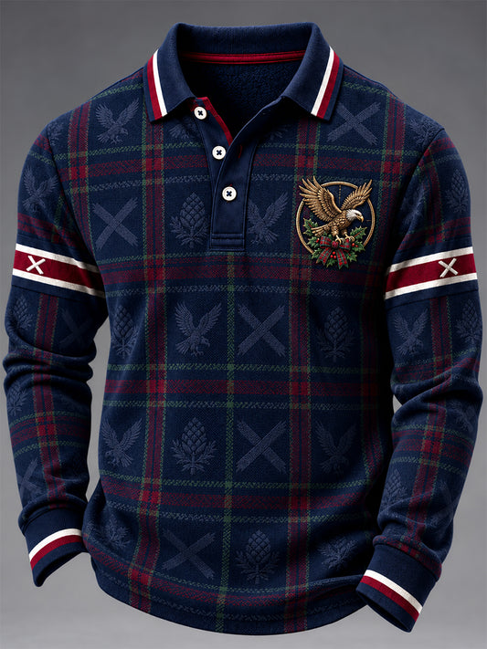 Men's Scottish Christmas Printed Polo Shirt