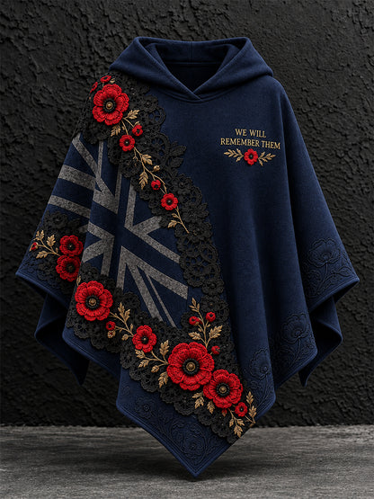 Women's Remembrance Day Lest We Forget Cape Sweater