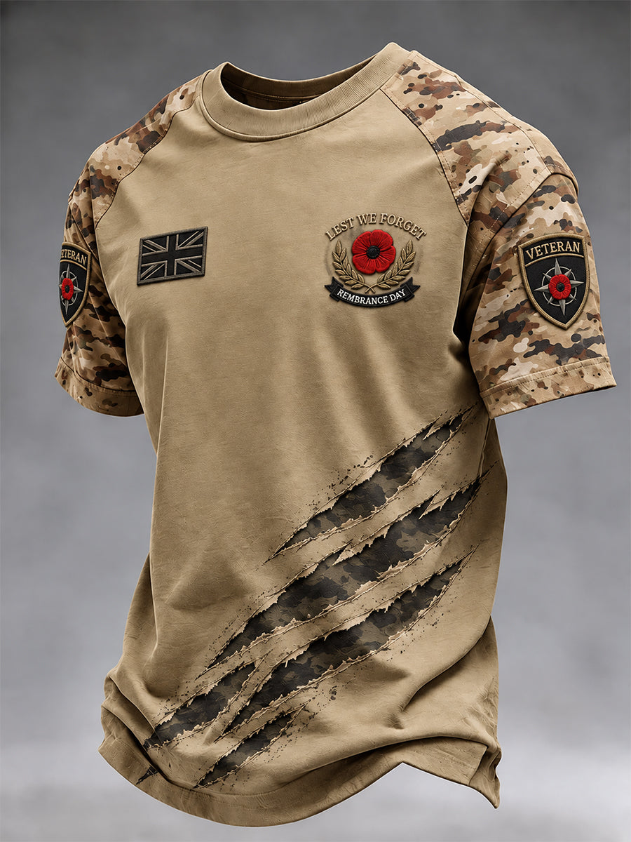 Men's Remembrance Day Lest We Forget Short sleeves T-shirt