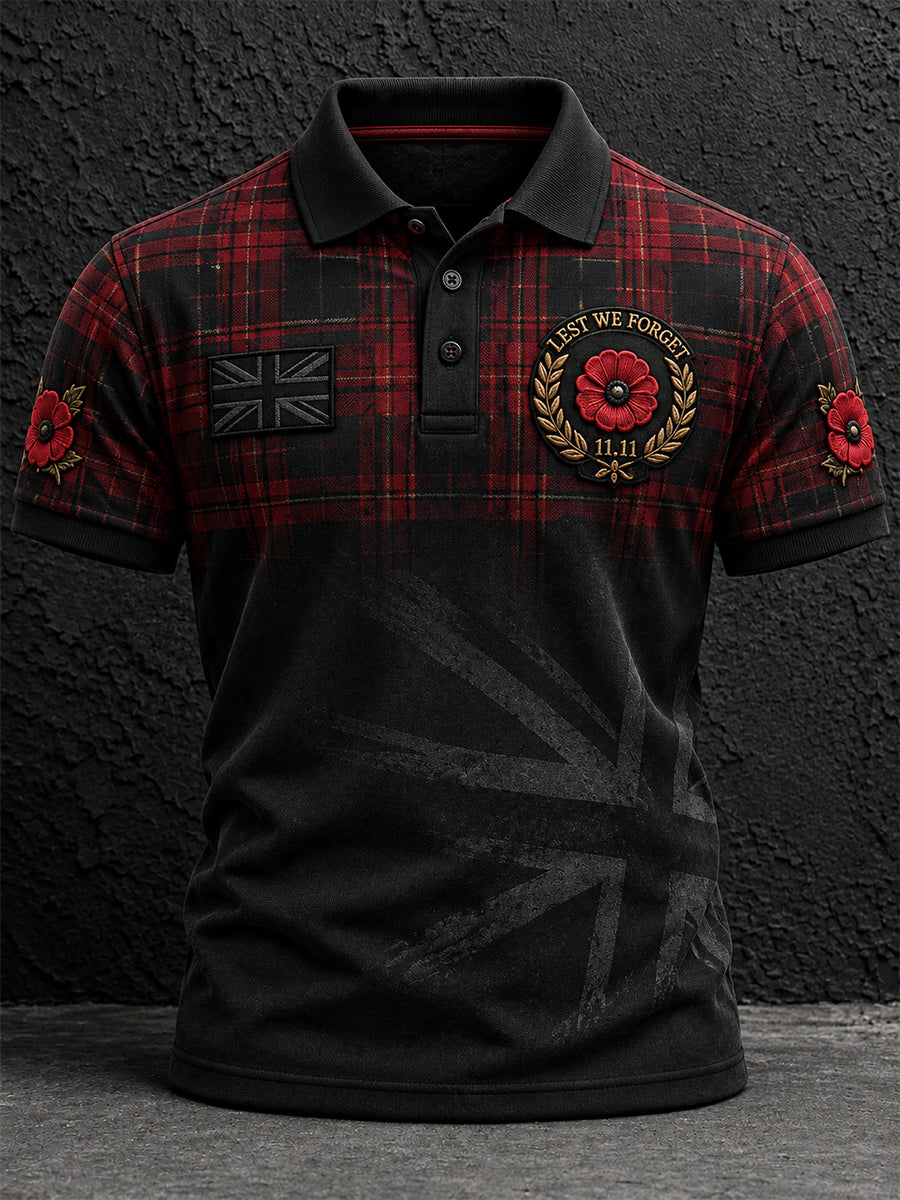 Men's Remembrance Day Lest We Forget Polo Shirt