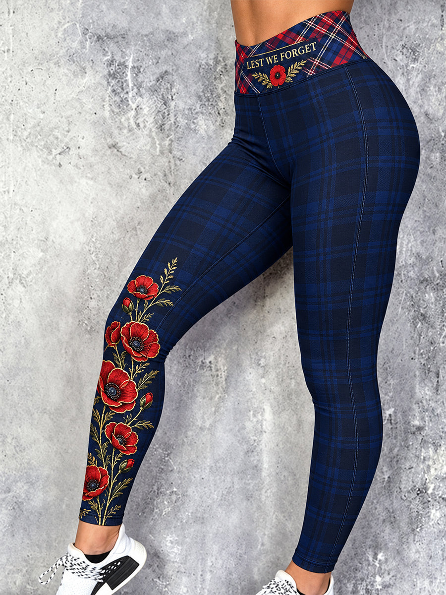 Women's Remembrance Day Lest We Forget Stretch Leggings
