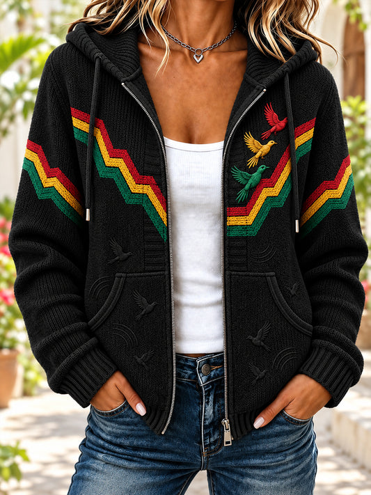 Women's Reggae Art Zip-Up Hoodie