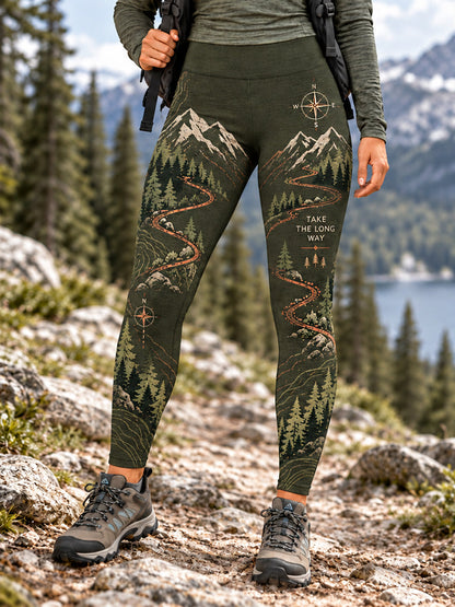 Women's Wilderness Trail Print Hike Lovers Leggings