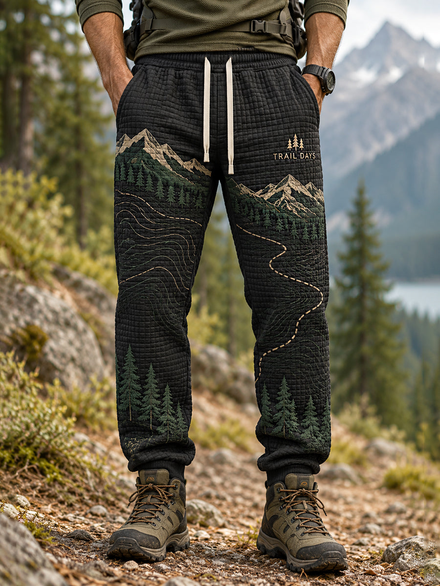 Men's Wilderness Trail Print Hike Lovers Casual Pants