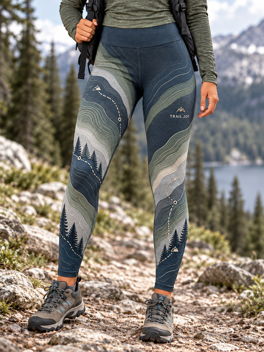 Women's Wilderness Trail Print Hike Lovers Leggings