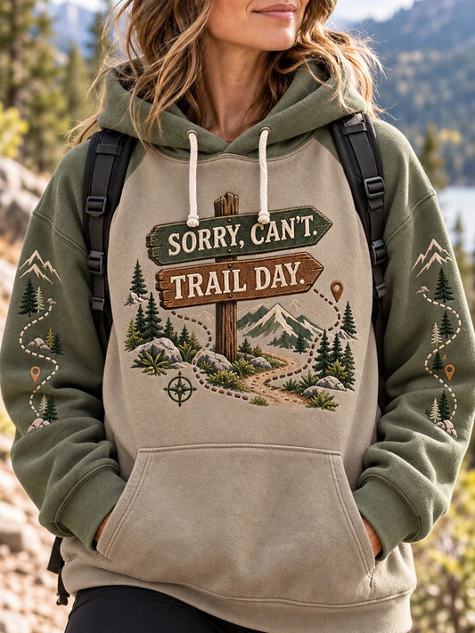 Women's Wilderness Trail Print Hike Lovers Casual Hoodie