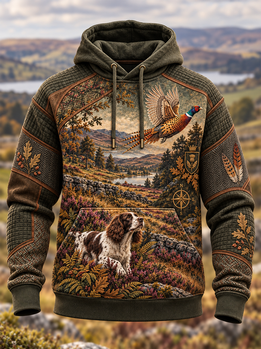 Men's Hunting Season Culture Oversized Drop-Shoulder Hoodie With Pockets