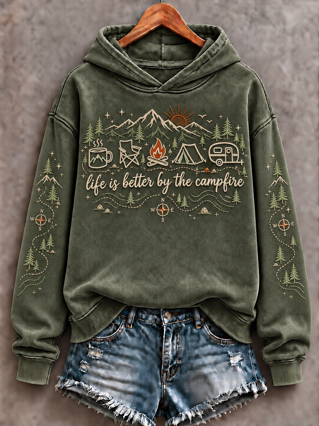 Women's Camping Printed Hoodie