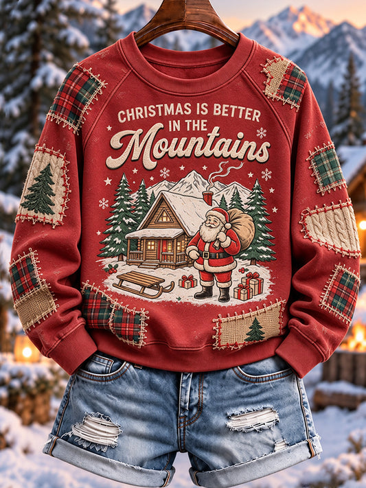 Women's Christmas Winter Camping Print Sweatshirt